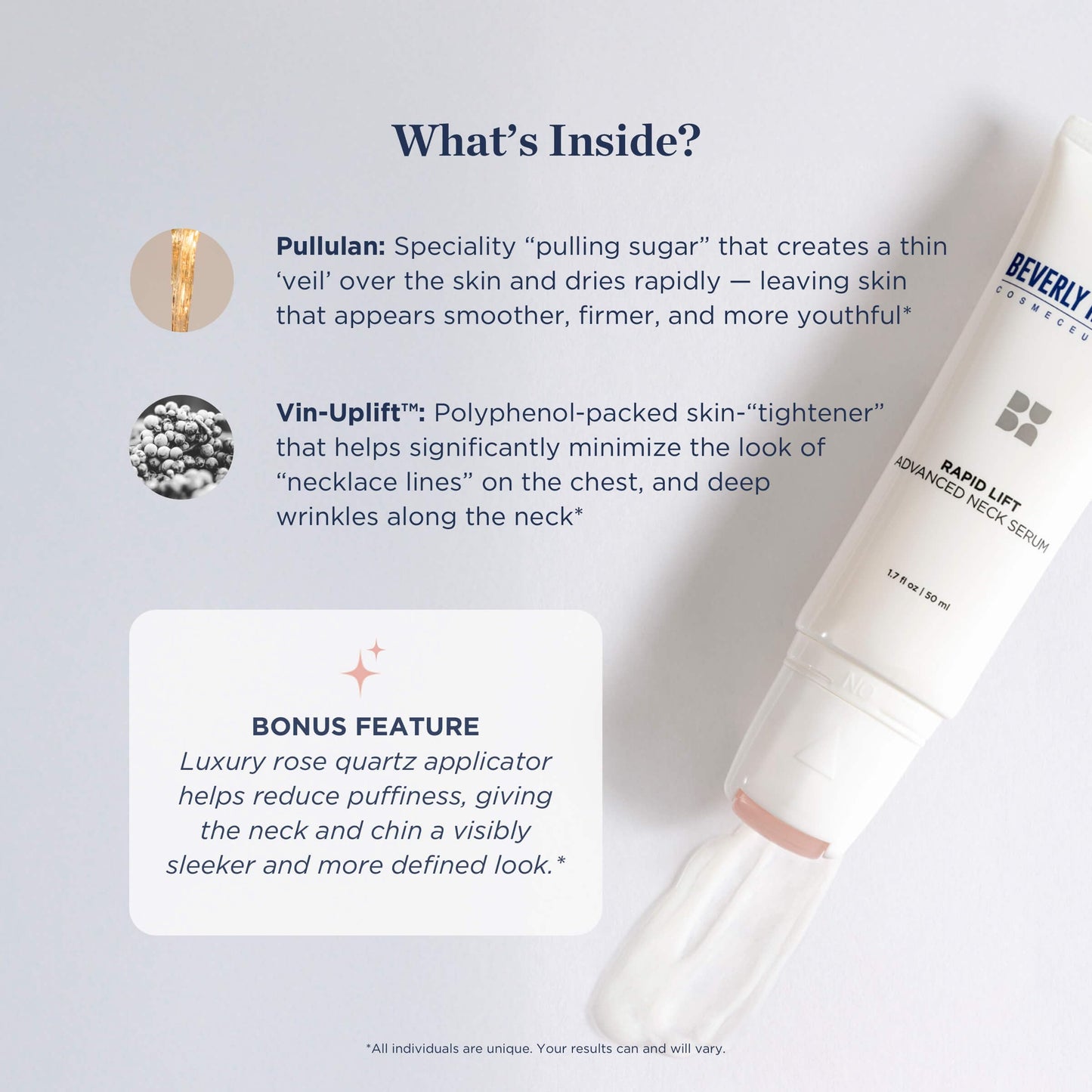 Beverly Hills MD Rapid-Lift Advanced Neck Serum- Reduce Wrinkles & Tone Skin- Anti-Aging Formula for Lifting and Smoothing Sagging Skin on Neck, Chin, & Chest w/Polyphenols (Old Formula)