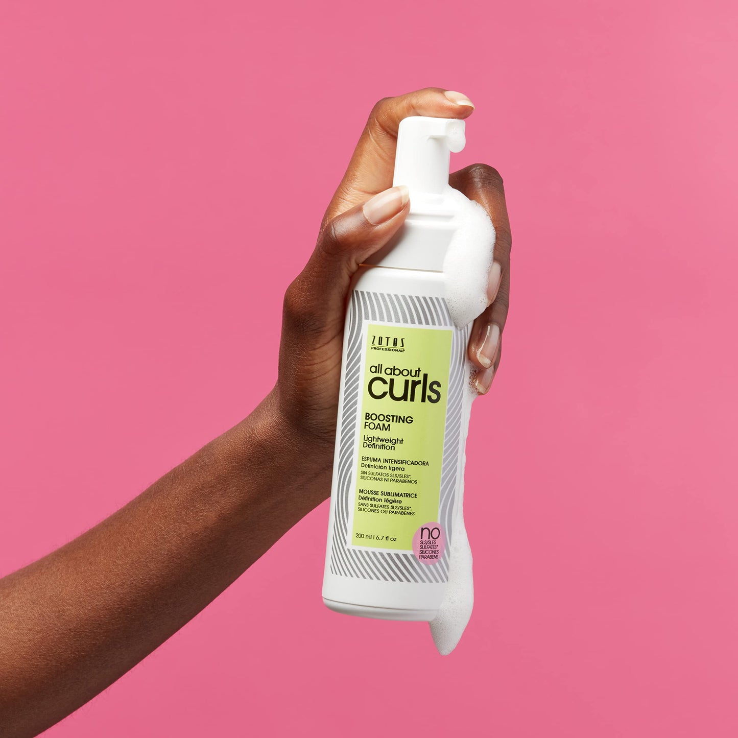 ALL ABOUT CURLS Boosting Foam | For Curly Hair | Lightweight Definition Hold | Volumizing Extra Fullness & Body | Vegan & Cruelty Free | Sulfate & Paraben Free