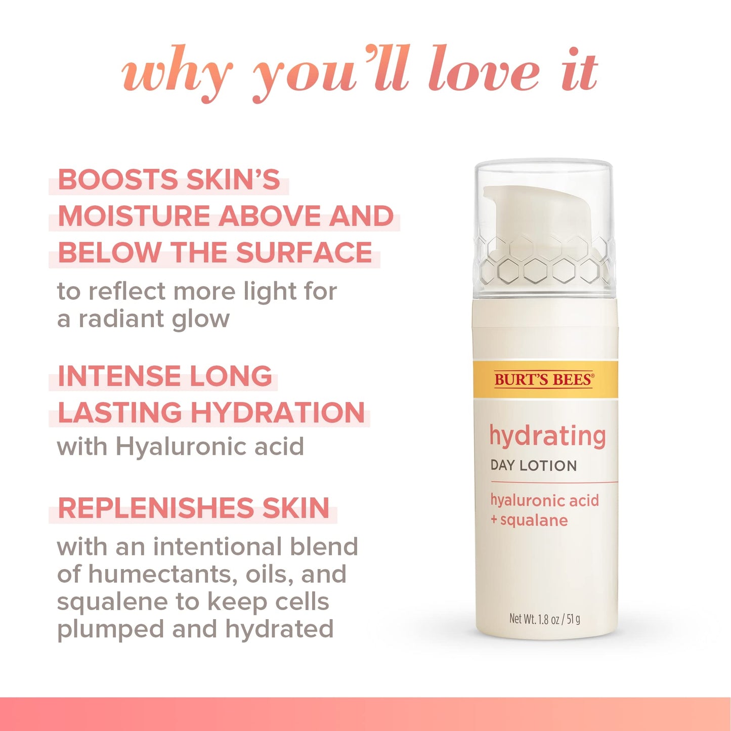 Burt's Bees Truly Glowing Day Lotion for Dry Skin, 1.8 Fluid Ounces