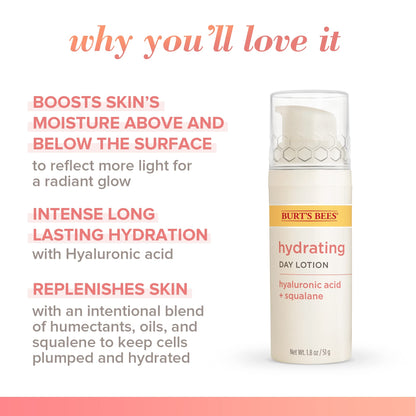 Burt's Bees Truly Glowing Day Lotion for Dry Skin, 1.8 Fluid Ounces