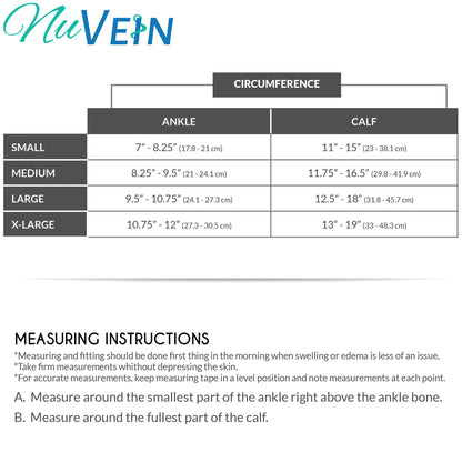 NuVein Medical Compression Stockings, 20-30 mmHg Support, Soft Comfort Microfiber, Knee Length, Closed Toe, Beige, Large
