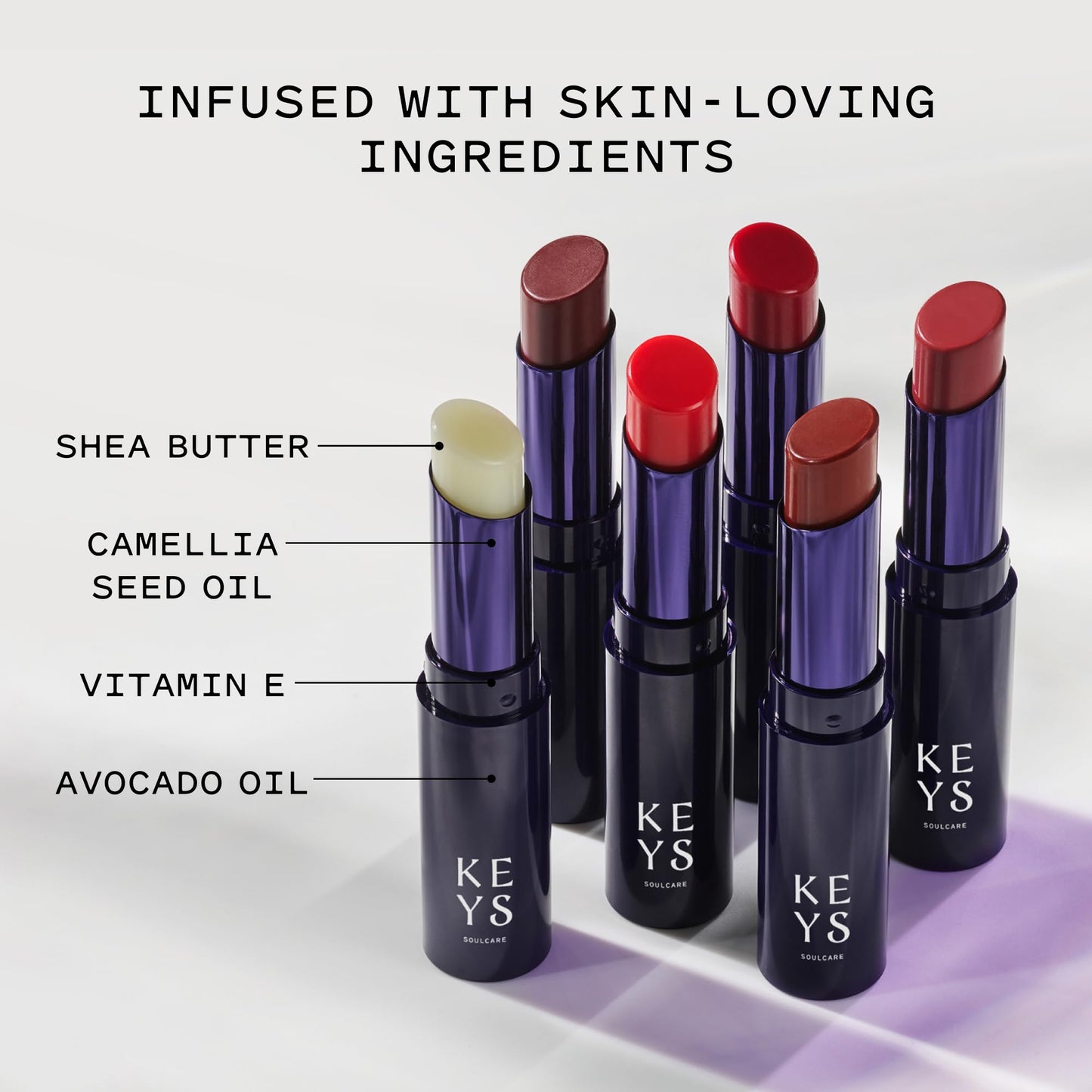 Keys Soulcare Comforting Tinted Lip Balm, Moisturizes, Smooths & Softens Dry Lips with Shea Butter, Buildable Sheer Color, Long-Lasting, Vanilla Scent