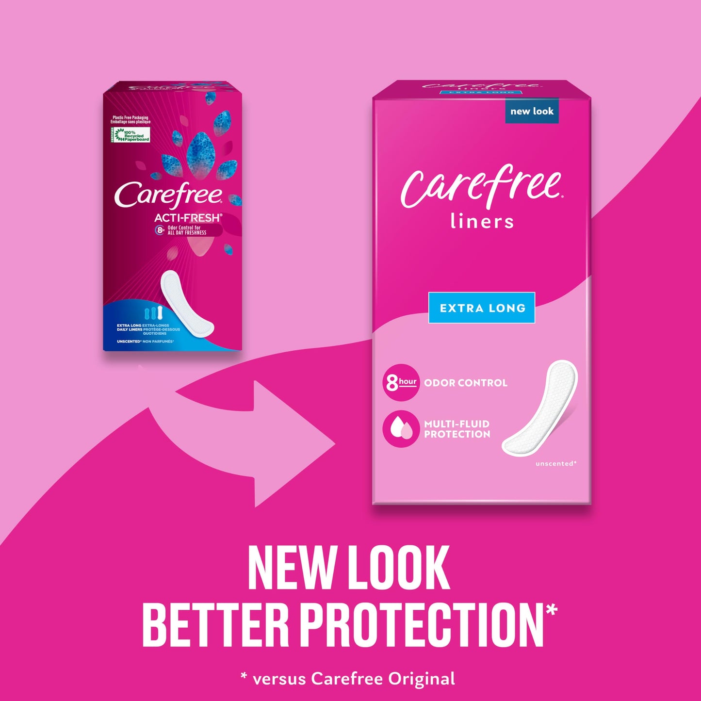 Carefree Panty Liners Bundle - Extra Long Liners, 93 Count & Regular Liners, 54 Count (Packaging May Vary)