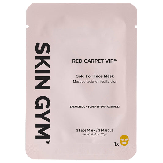 SKIN GYM Gold Foil Face Mask - With Bakuchiol and Super Hydra Complex With Sodium Hyaluronate and Amino Acids- Soothing, Anti Aging, Depuffing and Anti Wrinkle, 1 Pack