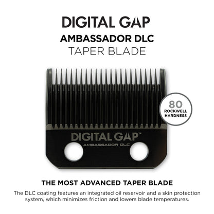 COCCO Digital Gap Ambassador DLC Taper Clipper Blade, ADGCT-DLC Replacement Blade Designed for Hyper Veloce Pro, Veloce Pro and Pro BLDC Clippers