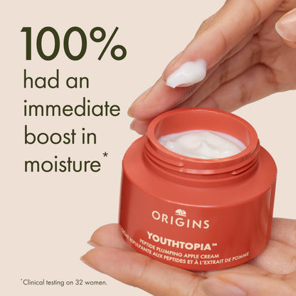 Origins Youthtopia Peptide Plumping Apple Moisturizer | Anti-Aging Face Cream | With Peptides, Squalane & Apple Stem Cells, 1.7 Fl Oz