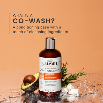 CURLSMITH - Curl Quenching Conditioning Wash - Vegan Cowash 2 in 1 Conditioner and Shampoo for Wavy, Curly and Coily Hair (32oz)