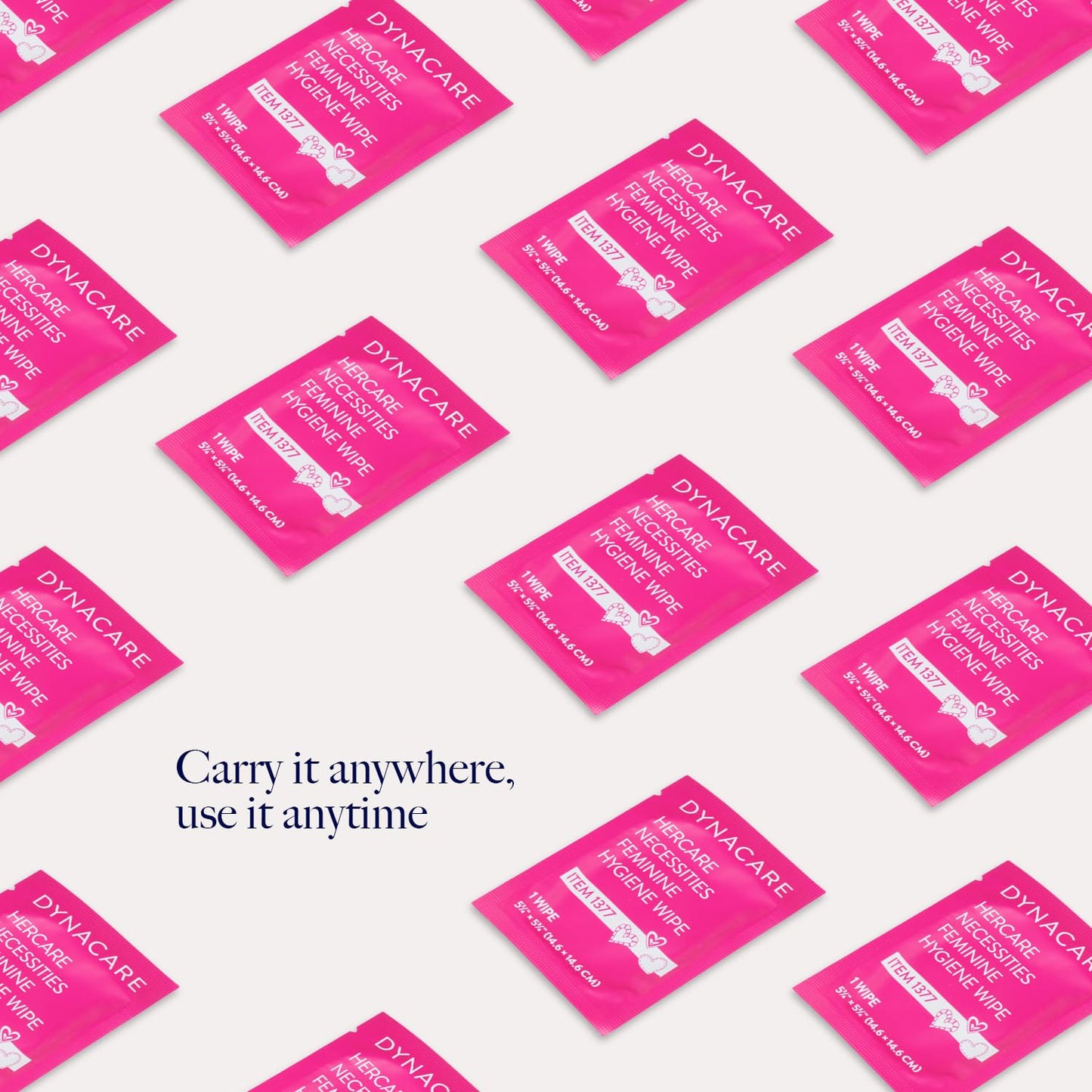 Dynarex HerCare Feminine Hygiene Wipes - 1000 Count - 5.5" x 8" Individually Wrapped, pH-Balanced, Alcohol-Free, Hypoallergenic, Travel Essentials for Women