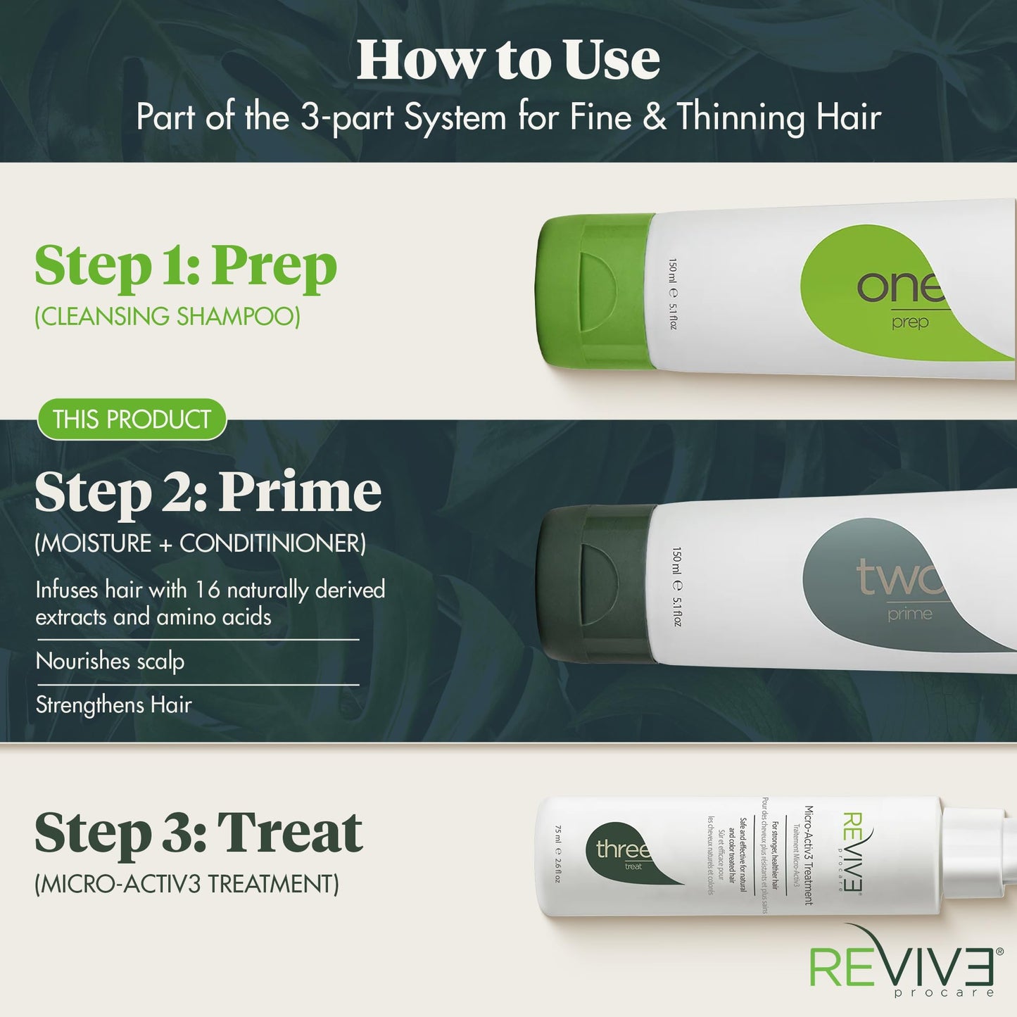 Reviv3 Procare Prime Moisture & Hair Conditioner – Color Safe Conditioner for Healthy Scalp – Volumizing Conditioner Reduces Breakage & Control Fizziness – Hair Care Products for Women (25.4 oz)