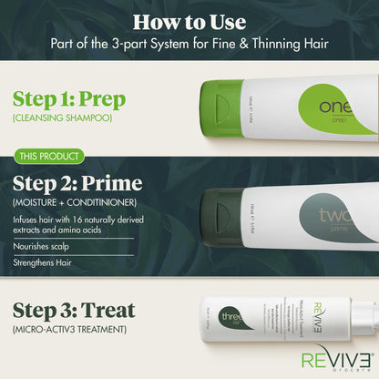 Reviv3 Procare Prime Moisture & Hair Conditioner – Color Safe Conditioner for Healthy Scalp – Volumizing Conditioner Reduces Breakage & Control Fizziness – Hair Care Products for Women (25.4 oz)