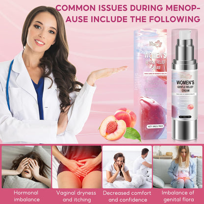Silky Peach Cream for Women, Women's Gentle Relief Cream, Regulates Female Hormonal Balance, Menopause Care - Relieves Vaginal Dryness & Itching (1.76 fl.oz)