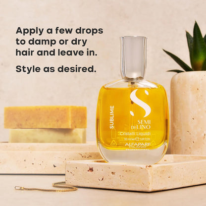 Alfaparf Milano Semi di Lino Moisture Hair Mask for Dry Hair and 50ml Cristalli Liquidi Hair Oil Serum Set- Moisturizing and Hydrating Deep Conditioning Mask - Smoothing and Shine Enhancing Oil