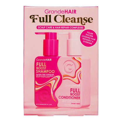 Grande Cosmetics GrandeHAIR Full Cleanse Travel Kit - Travel Size Shampoo & Conditioner - for Healthier, Fuller-Looking Hair
