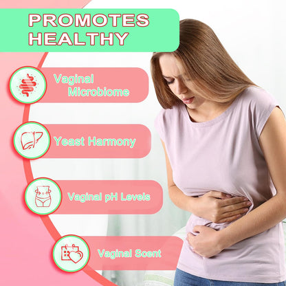 Ruolai Women's Vaginal- pH Balance & Prebiotics with Lactobacillus - Promote Healthy Vaginal Flora & Vaginal Odor,60 Count