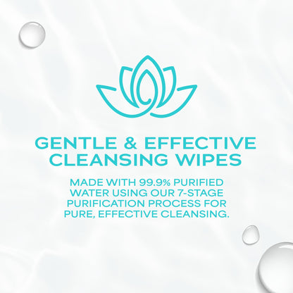 WaterWipes Sensitive Feminine Wipes, 99.9% Purified Water, pH Friendly for Daily Intimate Care, Gynecologist Approved, Fragrance Free, 50 Count (5 Packs)