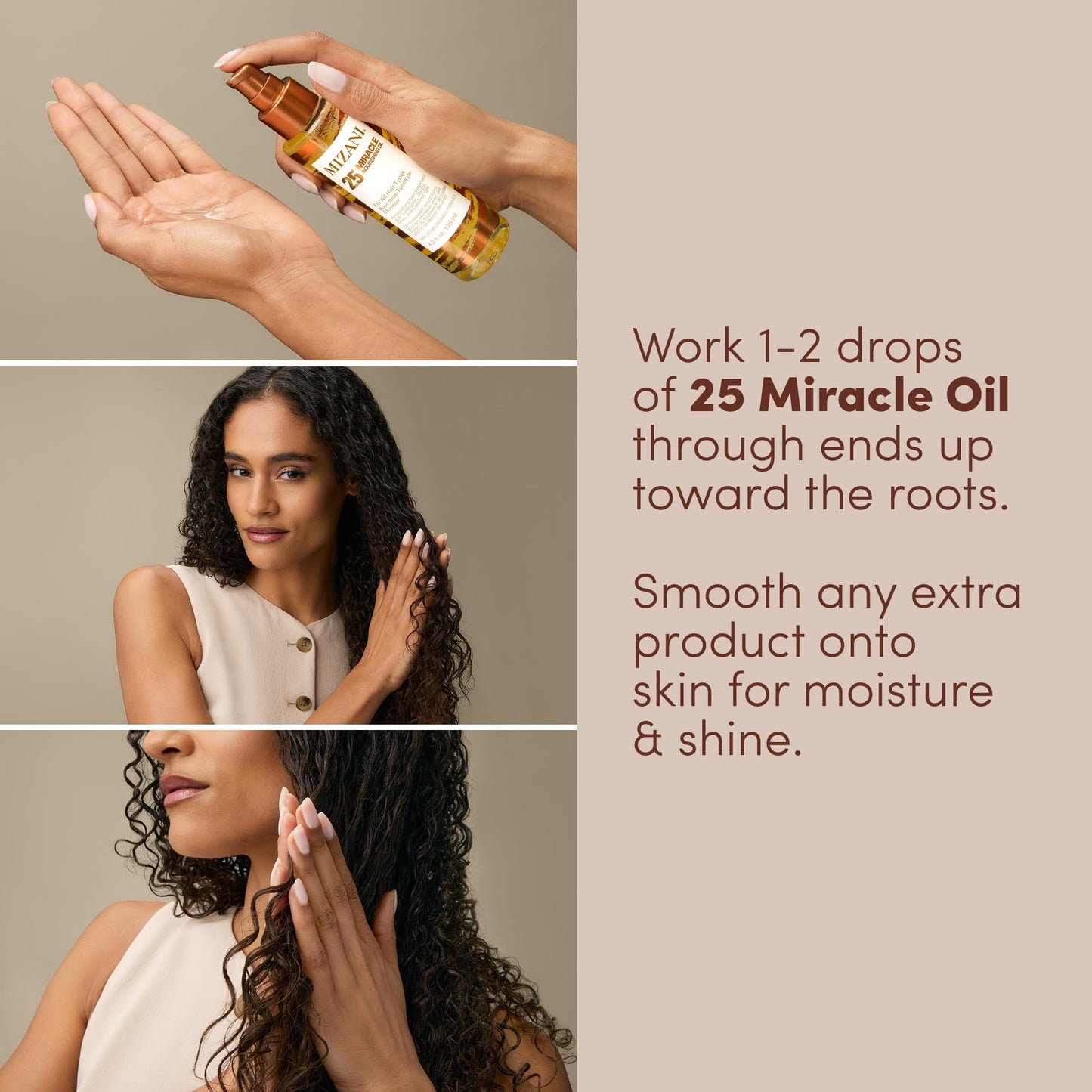 Mizani 25 Miracle Nourishing Hair Oil - for Curly Hair with Coconut Oil & Jojoba Oil, Adds Shine, Anti Frizz, Lighweight, Non-Greasy, Silicone-Free, Paraben-Free