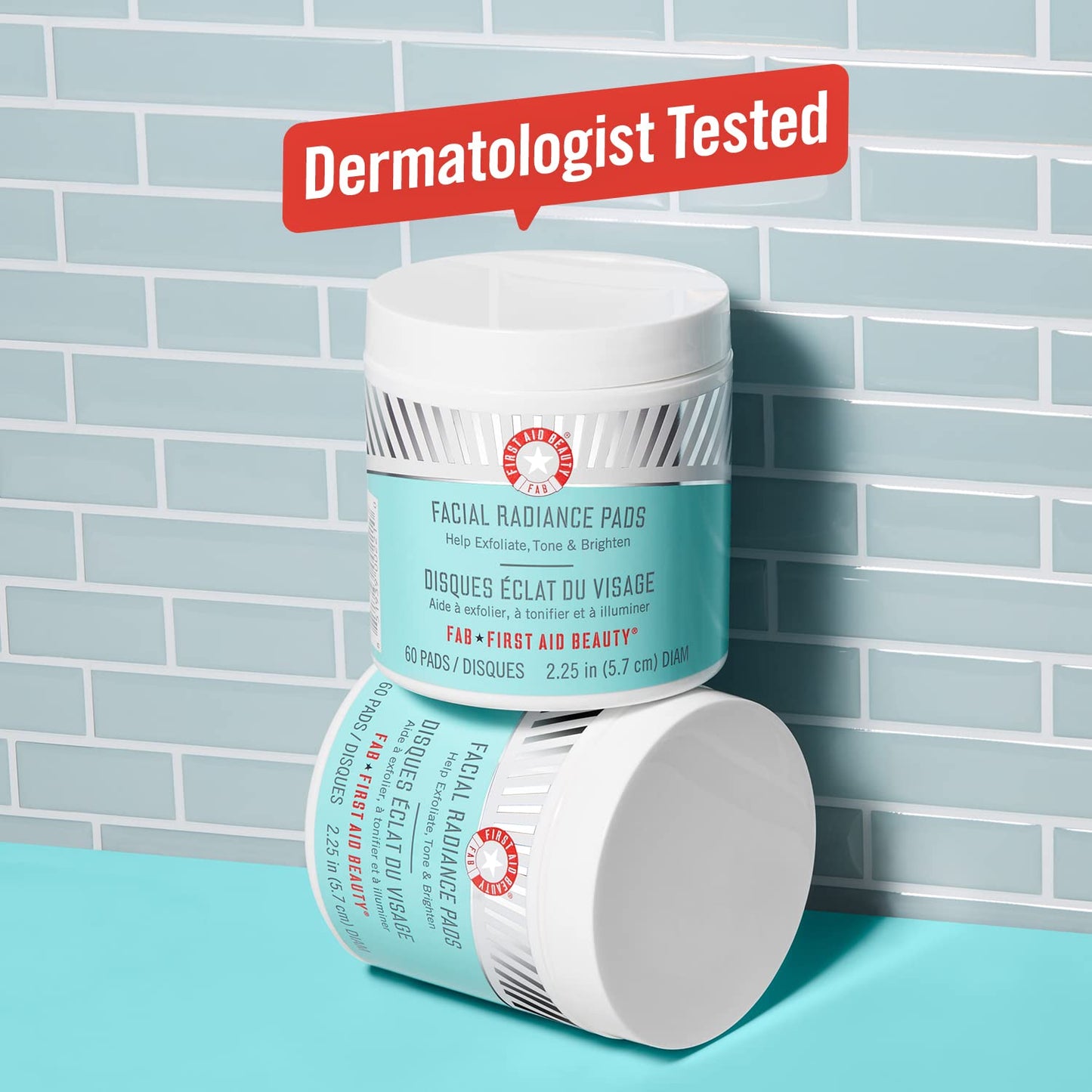 First Aid Beauty Facial Radiance Pads with Glycolic + Lactic Acids â€“ Daily Exfoliating Pads with AHA that Help Tone & Brighten Skin â€“ 60 Count