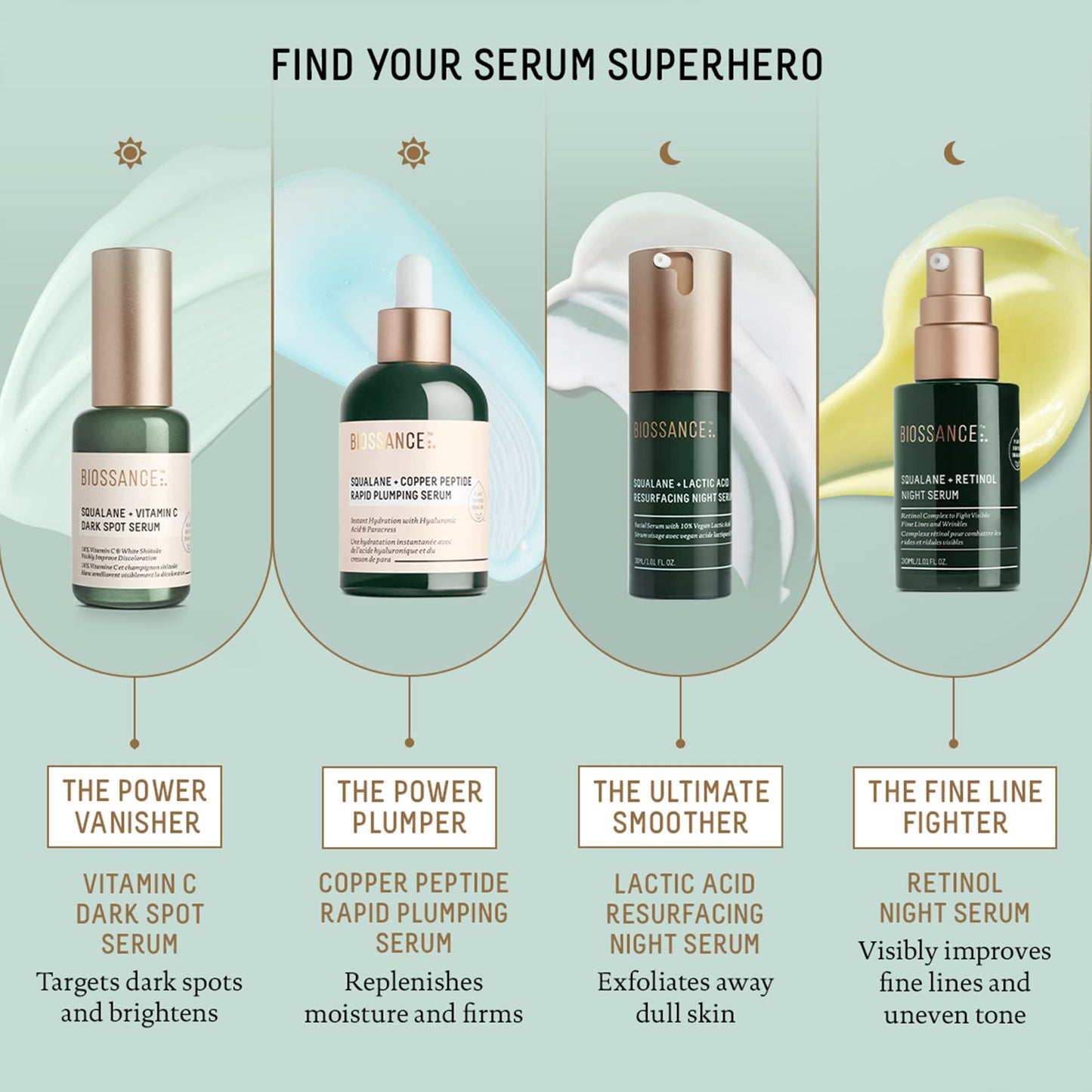 Biossance Squalane + Copper Peptide Rapid Plumping Serum - Face Serum for All Skin Types - Visibly Plumping + Firming Skin, Fine Lines + Wrinkles, Vegan Copper Peptides, Hyaluronic Acid