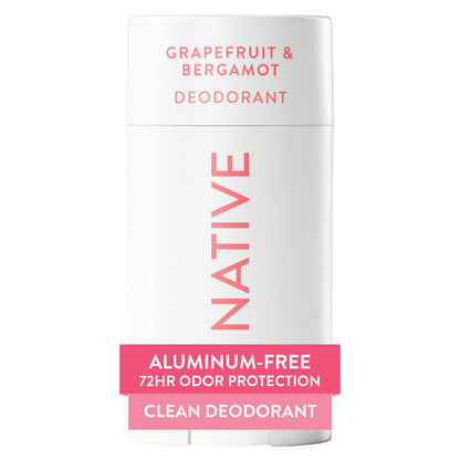 Native Deodorant Contains Naturally Derived Ingredients, 72 Hour Odor Control, Deodorant for Women and Men, Aluminum Free, Grapefruit & Bergamot 2.65oz