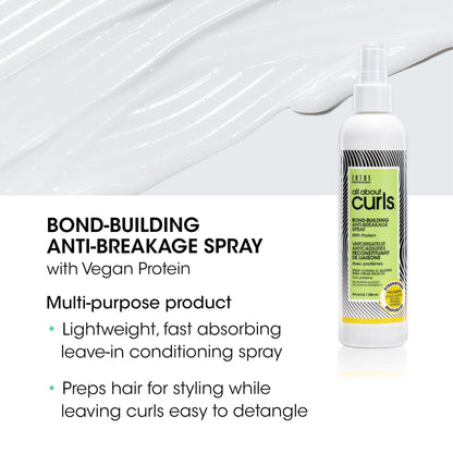 ALL ABOUT CURLS Bond-Building Anti-Breakage Spray, Strengthens & Protects, Vegan & Cruelty Free, Sulfate Free, 8 Fl Oz