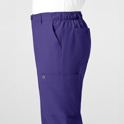 Men's Flat Front Cargo Scrub Pant, Grape, 3XL TAL