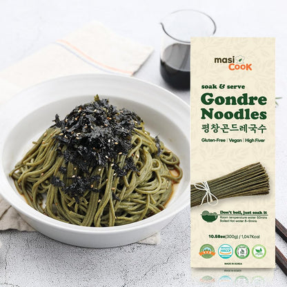 masi Cook Pyeongchang Gondre Noodles Non fried Guksu, Noodle Korean Food 곤드레국수 300g (10.58oz), 1,047Kcal