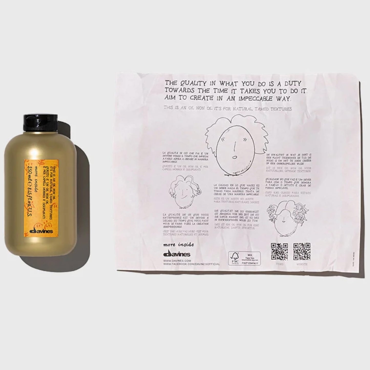 Davines This Is An Oil Non Oil, No Hold Natural Texture & Anti-Frizz - Adds Structure without Residue - Hydrating Fluid for Natural Looks, 8.45 Fl Oz
