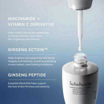 Sulwhasoo Lumiwise Ampoule Serum | Fade Visible Spots | Barrier Care | Soothe & Strengthen | Korean Skincare Ampoule Serum