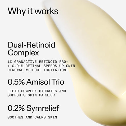 The INKEY List Starter Dual Retinol Serum 1 Fl Oz, 0.5% Amisol Trio & 0.2% Symrelief, Gentle Skin Renewal, Smooths Fine Lines, Hydration & Barrier Protection, Suitable for Sensitive Skin