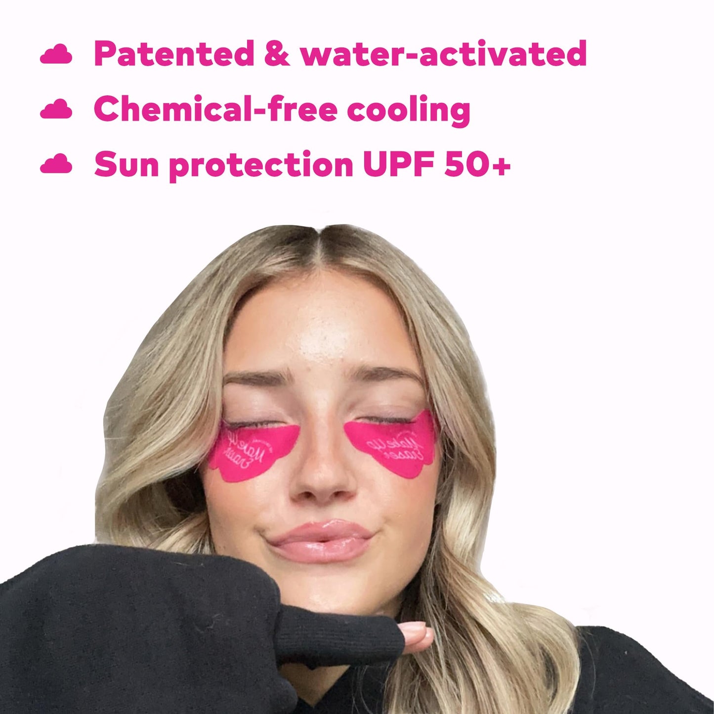 Makeup Eraser Cooling Clouds Reusable Undereye Patches - Hydroactive Technology Mask Patch Pads for Tired Puffy Eyes and Wrinkles with Mini Washbag, Set of 2