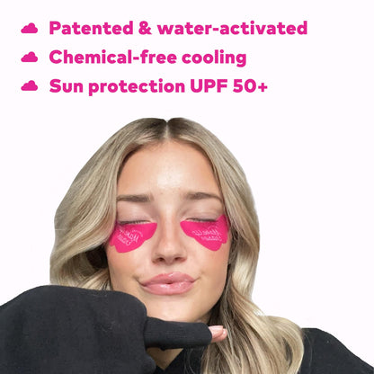 Makeup Eraser Cooling Clouds Reusable Undereye Patches - Hydroactive Technology Mask Patch Pads for Tired Puffy Eyes and Wrinkles with Mini Washbag, Set of 2