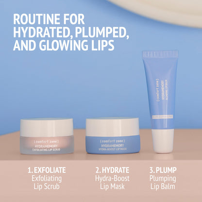 Hydramemory Exfoliating Lip Scrub, Smoothing Treatment, Removes Dead Cells, Dryness, Restores Softness, Silkiness, Vegan, Jojoba Microspheres, Shea Butter, All Skin Types, 0.34 Fl Oz