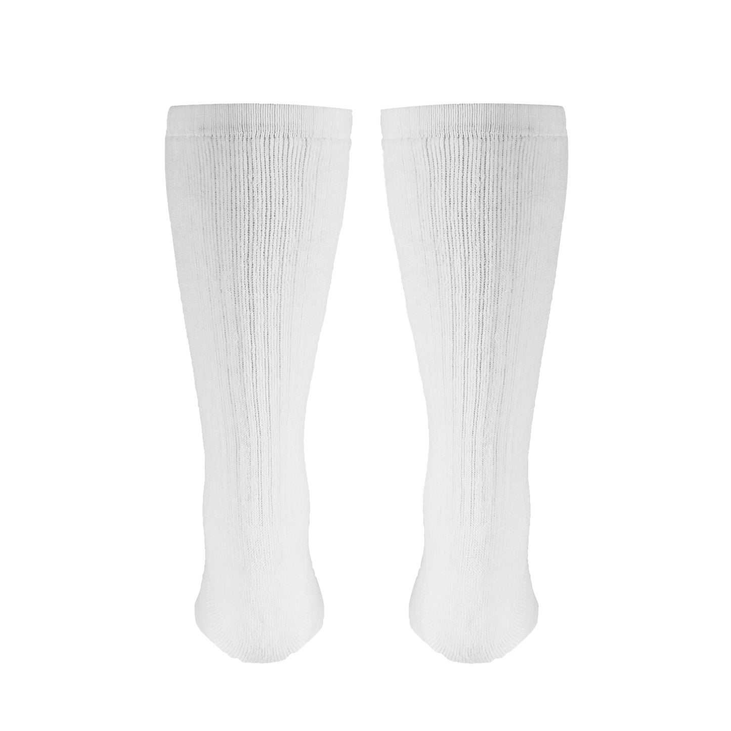 NuVein 8-15 mmHg Medical Compression Socks, Mid Calf Crew Length, Padded Cushion Foot, White, Medium