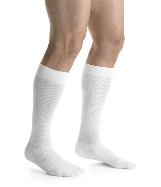 JOBST ActiveWear 20-30mmHg Compression Socks Knee High, Closed Toe, Cool White, Medium