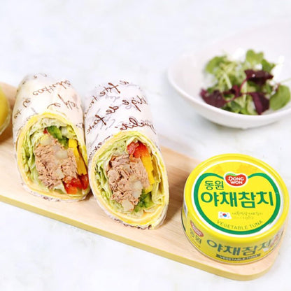 Dong-Won Korean Tuna Can with Vegetables 90g x 5 - Canned Tuna in Water for Gimbab, Pasta, Salads & Sandwiches - Ready-to-Eat Tuna Fish, Protein & Fiber Rich - Long Shelf Life, Convenient Groceries