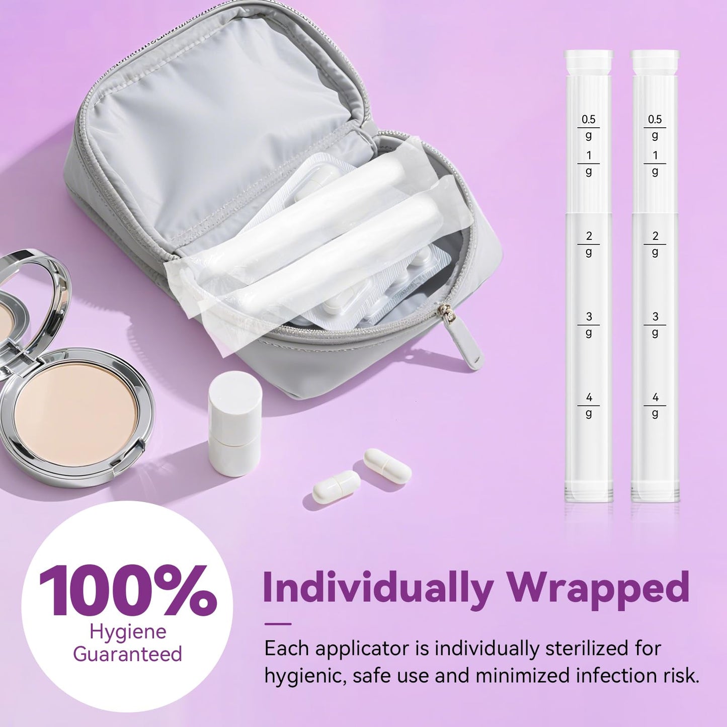 Disposable Vaginal Cream Applicators for Women, Vaginal Gel Applicator with Dosage Markings, Hygienic Threaded Injector Fits Premarin, Estrace, Preseed and Most OTC Gels, and Lubricants (20 Pack)