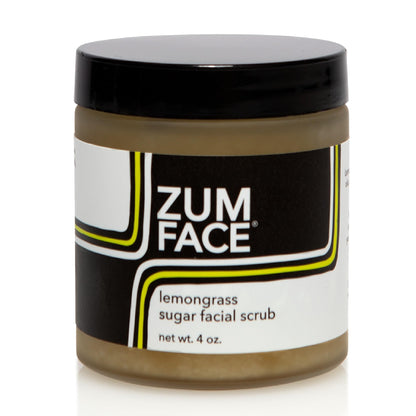 Indigo Wild Zum Face Sugar Facial Scrub - Natural Sugar Scrub - Soothing Facial Exfoliator with Jojoba Oil, Coconut Oil & Olive Oil - Lemongrass - 4 oz