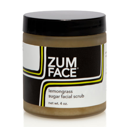 Indigo Wild Zum Face Sugar Facial Scrub - Natural Sugar Scrub - Soothing Facial Exfoliator with Jojoba Oil, Coconut Oil & Olive Oil - Lemongrass - 4 oz