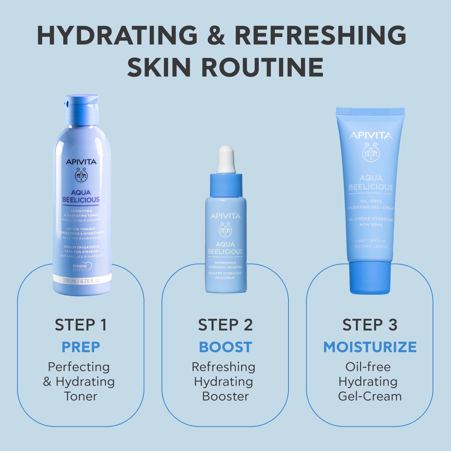 APIVITA Aqua Beelicious Perfecting & Hydrating Toner | Hydrating & Soothing Dewy Toner with Honey, Prebiotics & Flowers, 200 mL / 6.67 oz