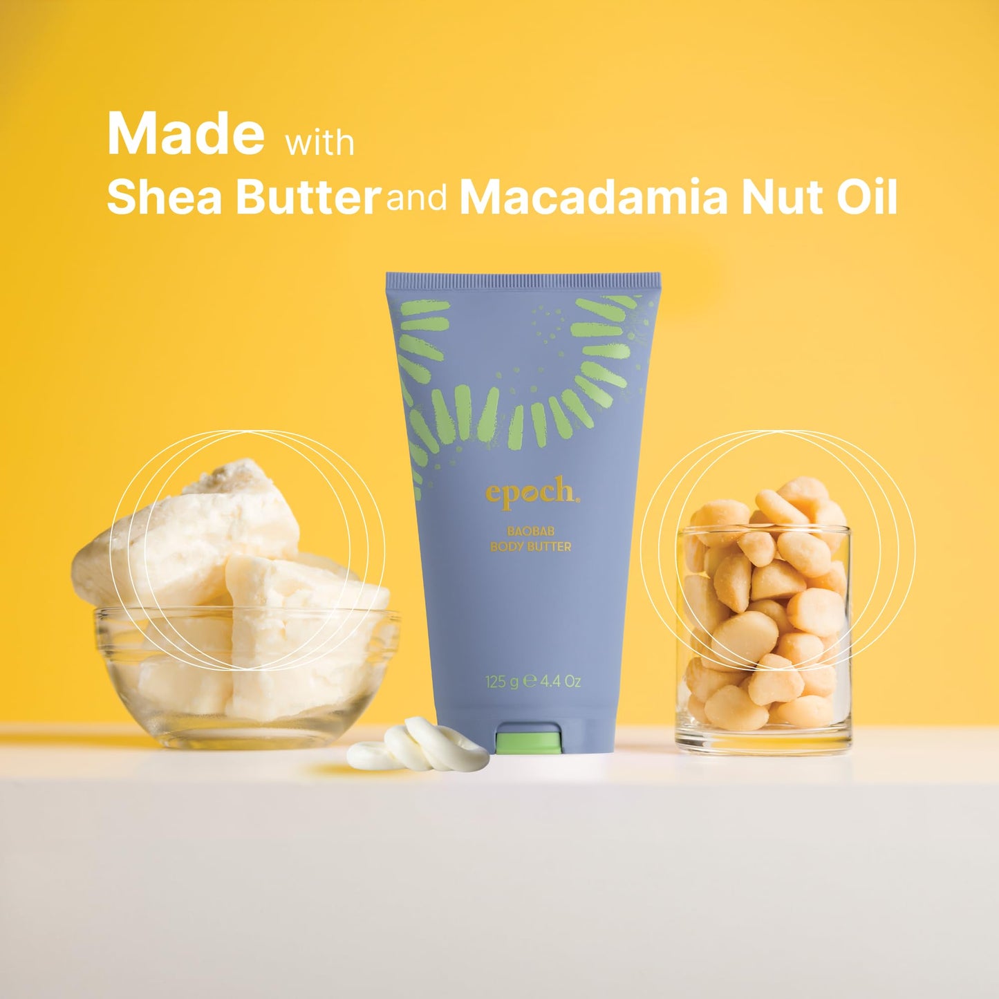 Nuskin Epoch Baobab Body Butter | Rich Cream Infused with Shea Butter and Ethnobotanical Baobab Fruit Extract for Deep Hydration, Softness, and Skin Resiliency | 4.4 oz | 1 Pack