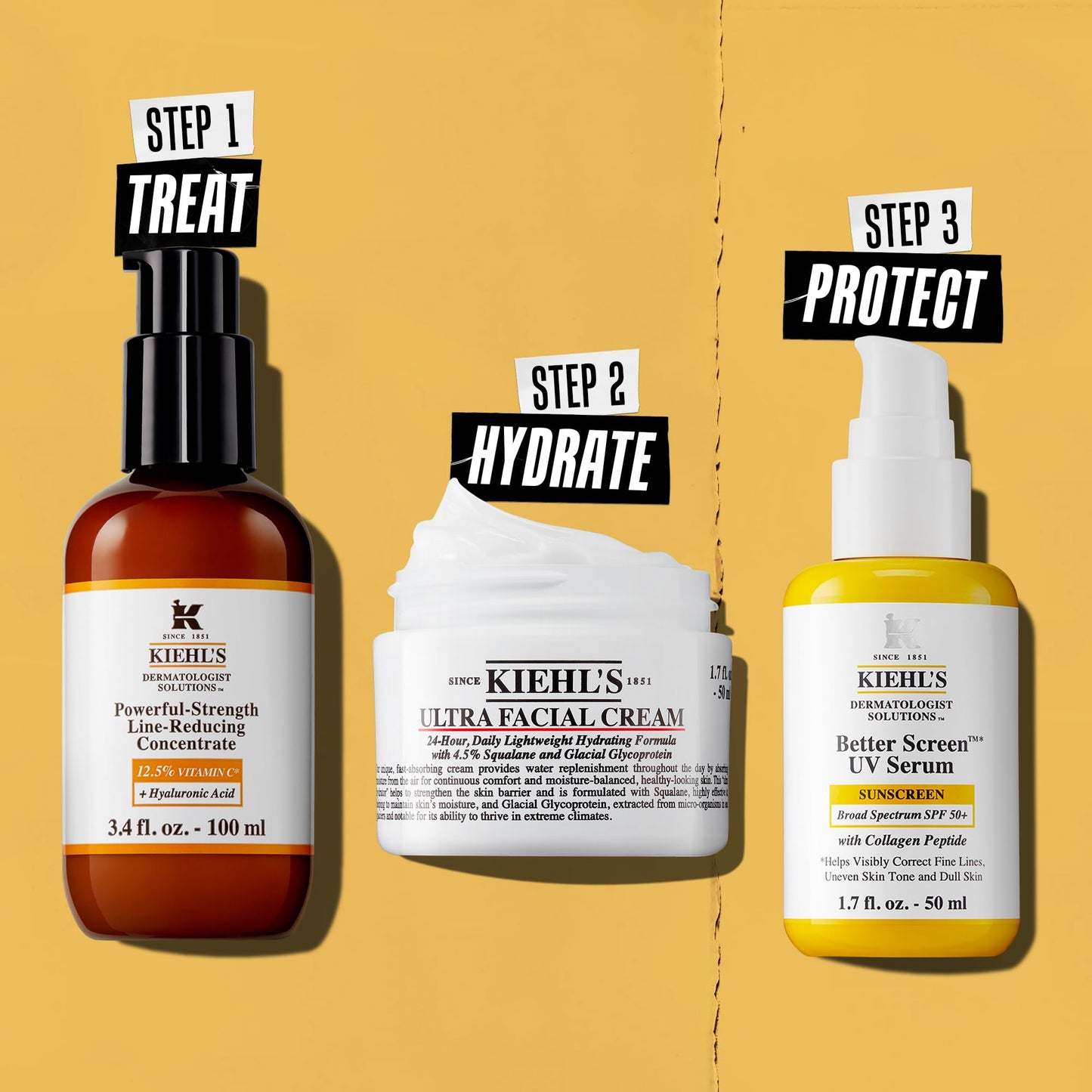 Kiehl's Powerful-Strength 12.5% Vitamin C Serum, Line-Reducing Concentrate for Face, Boosts Radiance & Firmness, Smooths & Plumps Skin, with Hyaluronic Acid, Dermatologist-Tested, Paraben-free