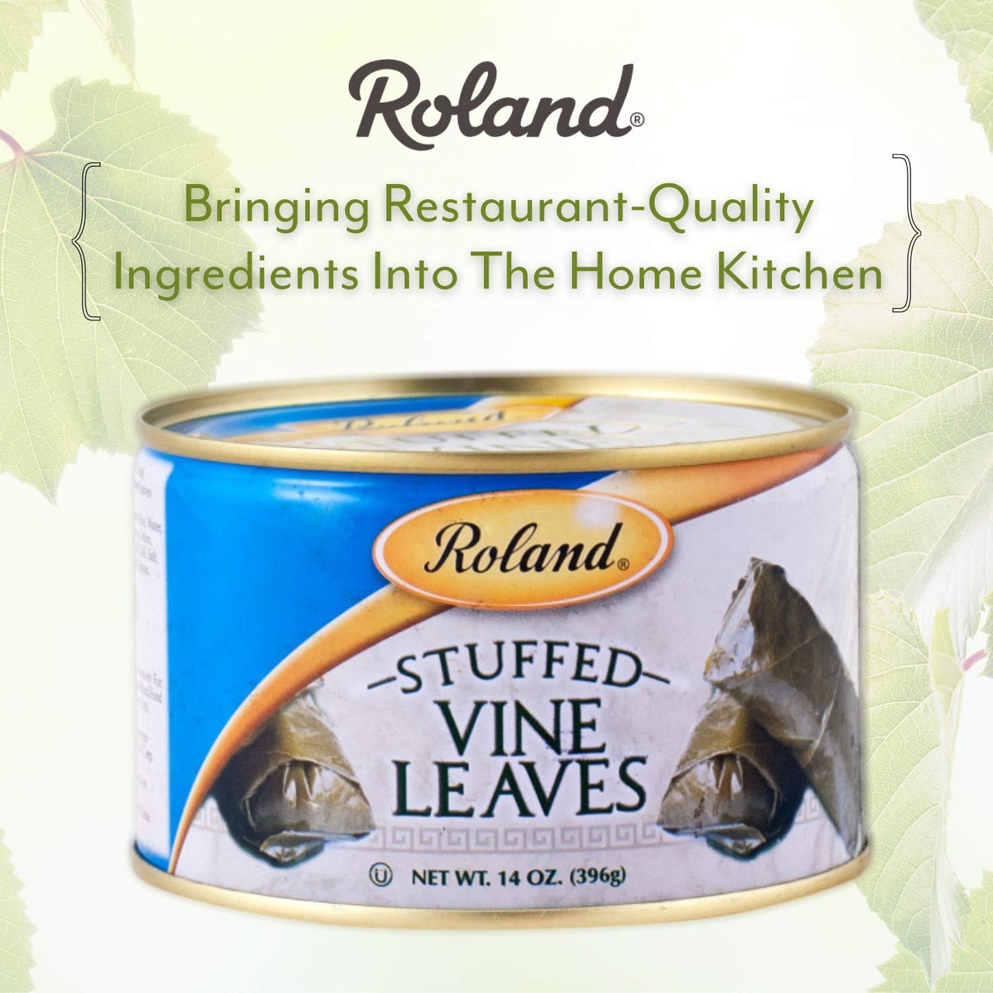 Roland Foods Canned Dolmas, Stuffed Vine Leaves with Rice and Spices, 14 Ounce (Pack of 6)