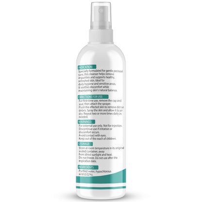 Noveha Perineal Spray & Cleanser | No-Rinse Formula for Daily Hygiene & Odor Control | Gentle Care for Postpartum, Seniors & Sensitive Areas | 8oz