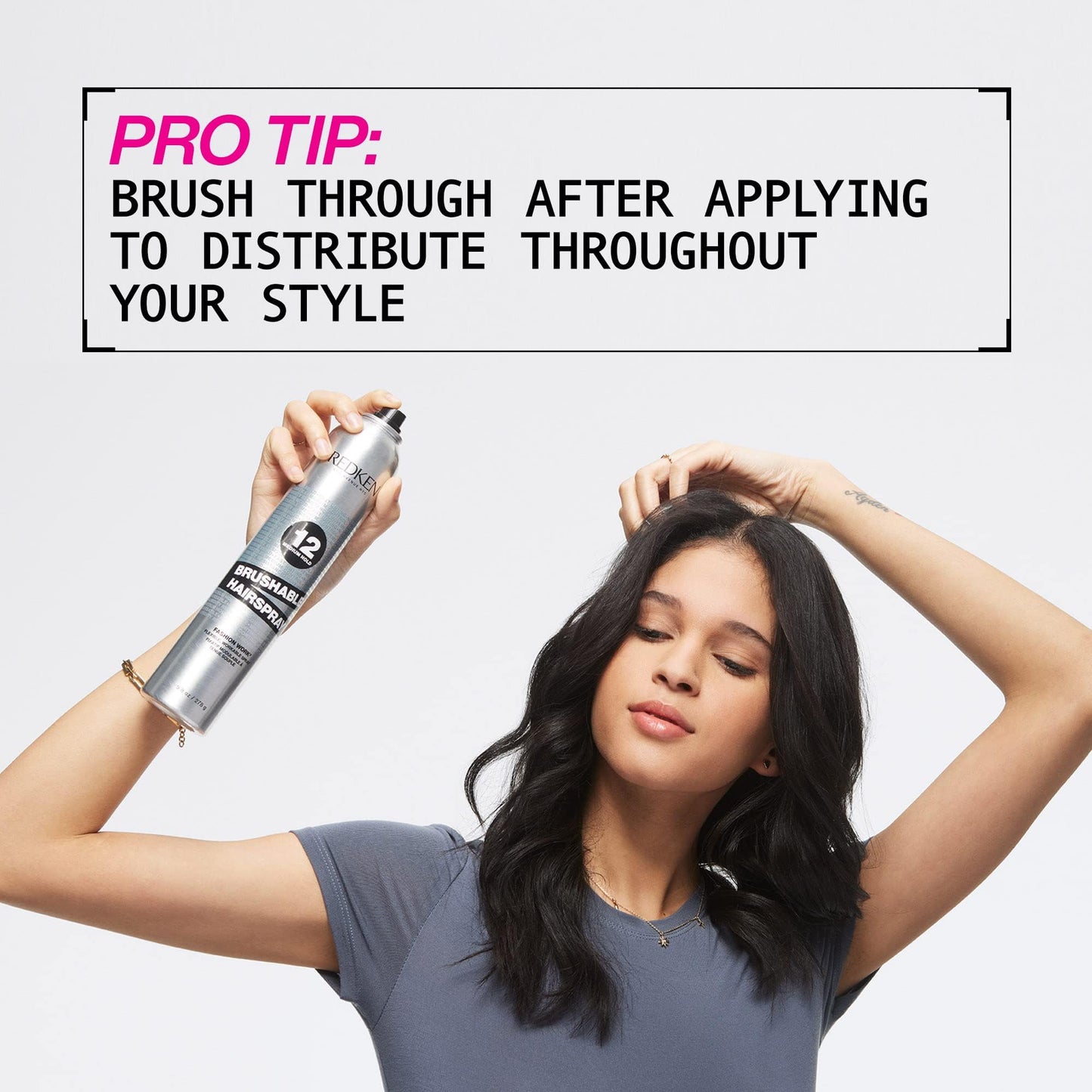 Redken Brushable Hairspray 12 For All Hair Types - Protects Against Frizz and Humidity With Flexible Medium Hold With Natural Finish