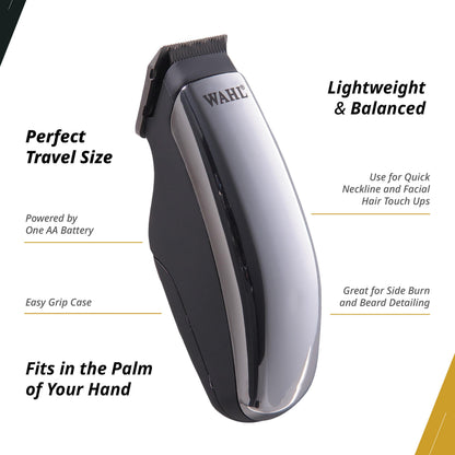 Wahl Professional Half Pint Trimmer, Compact Travel Size, Lightweight, Battery-Operated (AA), Includes 2 Trimming Guides