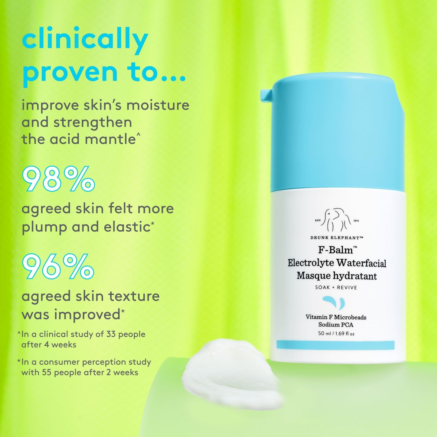 F-Balm Electrolyte Waterfacial Hydrating Mask by Drunk Elephant for Women - 1.69 oz Mask