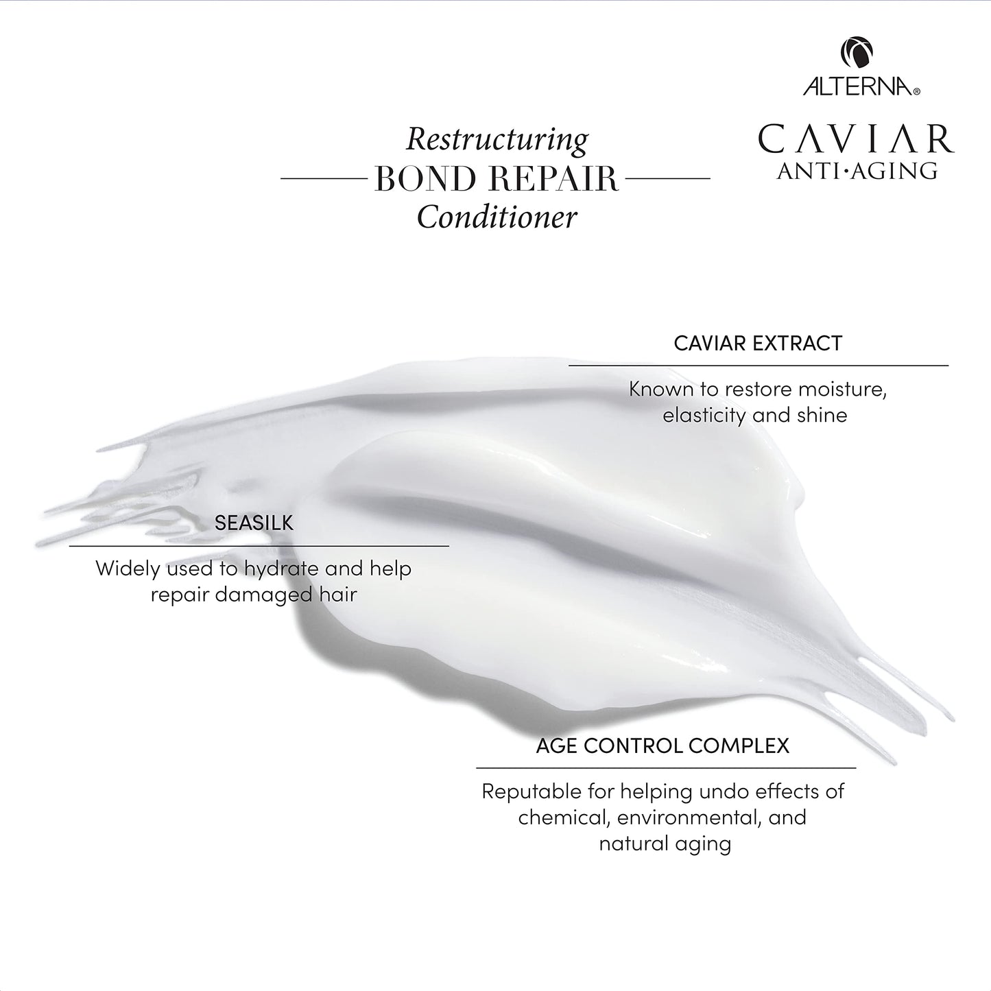 Alterna CAVIAR Anti-Aging Restructuring Bond Repair Conditioner | For Brittle, Damaged and Split Ends | Repairs, Strengthens & Protects Damaged Hair | Sulfate Free