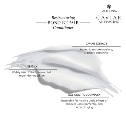 Alterna CAVIAR Anti-Aging Restructuring Bond Repair Conditioner | For Brittle, Damaged and Split Ends | Repairs, Strengthens & Protects Damaged Hair | Sulfate Free