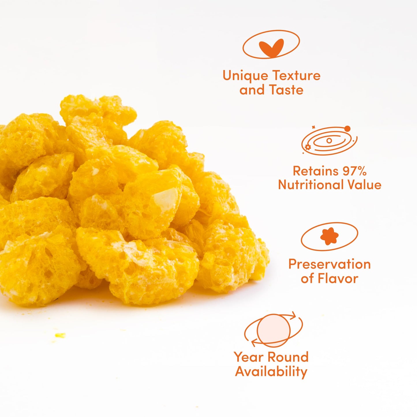 Claros Farm Organic Freeze-Dried Tangerines (25g) – Single-Ingredient, Resealable Dried Fruit Snacks w/No Sugar Added – Vegan, Gluten-Free, & Organic Fruit Snacks for Kids, Travel, & Baking
