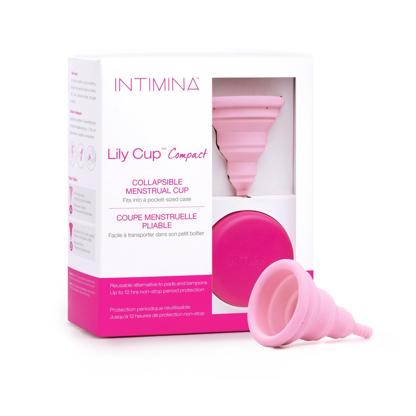 Intimina Lily Cup Compact - Small Menstrual Cup with Flat-fold Compact Design, Disposable Menstrual Cups, Period Cup Reusable (A)